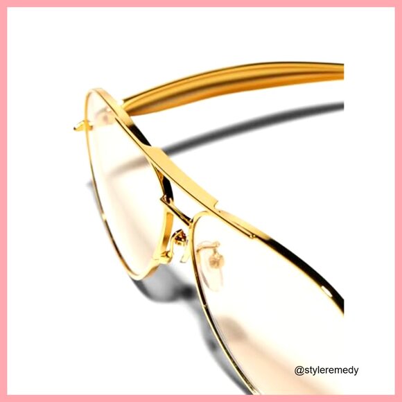 Oversized Metal Aviator Sunglasses with UV Protection, Adjustable Nose Pads main image 6
